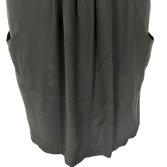 Kenneth Cole New York Womens Black Pleated V-Neck Silk Dress Pockets Mini sz 0 - Picture 5 of 16